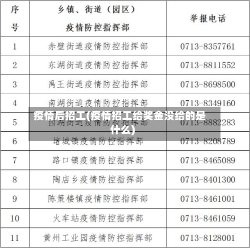 疫情后招工(疫情招工给奖金没给的是什么)-第1张图片