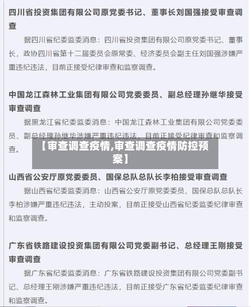【审查调查疫情,审查调查疫情防控预案】-第1张图片