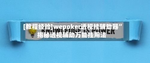 [教程经验]wepoker透视挂辅助器”揭秘透视辅助万能挂用法-第2张图片
