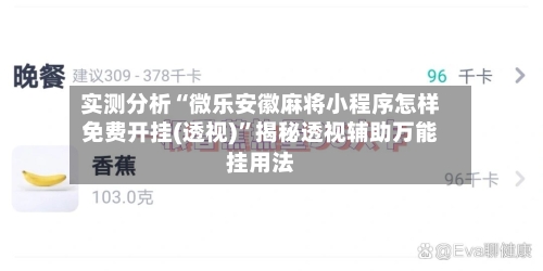 实测分析“微乐安徽麻将小程序怎样免费开挂(透视)”揭秘透视辅助万能挂用法-第2张图片