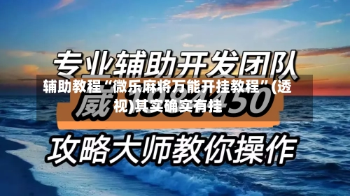 辅助教程“微乐麻将万能开挂教程”(透视)其实确实有挂-第1张图片