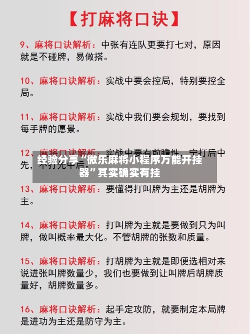 经验分享“微乐麻将小程序万能开挂器”其实确实有挂-第3张图片