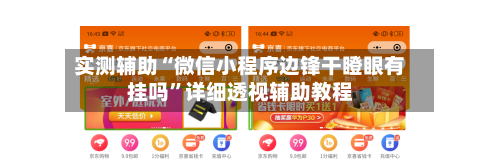 实测辅助“微信小程序边锋干瞪眼有挂吗”详细透视辅助教程-第2张图片