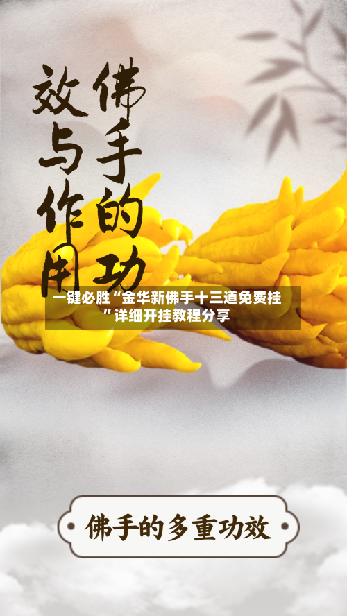 一键必胜“金华新佛手十三道免费挂”详细开挂教程分享-第3张图片