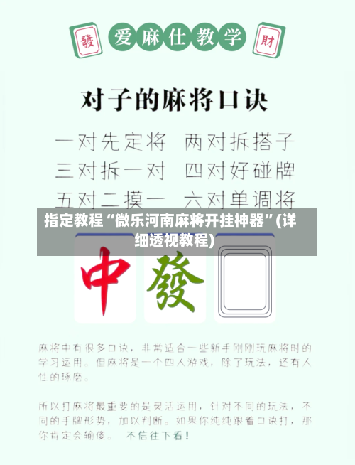 指定教程“微乐河南麻将开挂神器”(详细透视教程)-第2张图片