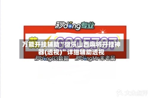 万能开挂辅助“微乐山西麻将开挂神器(透视)”详细辅助透视-第3张图片