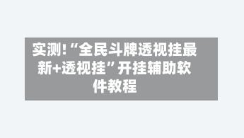 实测!“全民斗牌透视挂最新+透视挂”开挂辅助软件教程-第2张图片