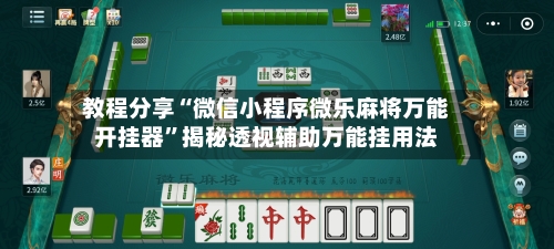教程分享“微信小程序微乐麻将万能开挂器”揭秘透视辅助万能挂用法-第2张图片