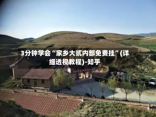 3分钟学会“家乡大贰内部免费挂”(详细透视教程)-知乎-第1张图片