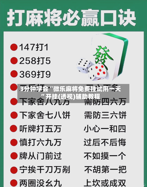 3分钟学会“微乐麻将免费挂试用一天	”开挂(透视)辅助教程-第3张图片