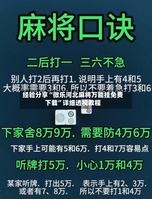 经验分享“微乐河北麻将万能挂免费下载	”详细透视教程-第2张图片