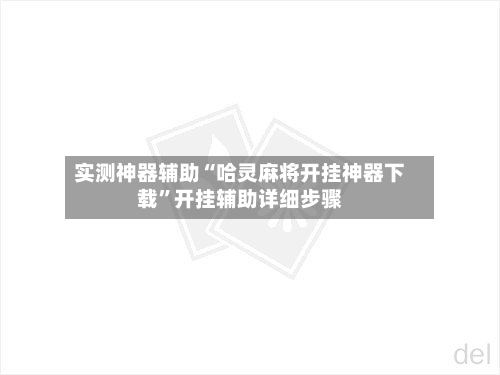 实测神器辅助“哈灵麻将开挂神器下载”开挂辅助详细步骤-第3张图片