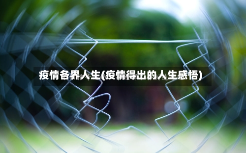 疫情各界人生(疫情得出的人生感悟)-第1张图片