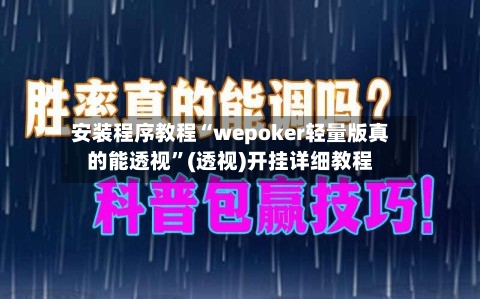 安装程序教程“wepoker轻量版真的能透视”(透视)开挂详细教程-第3张图片