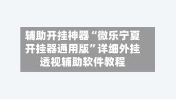 辅助开挂神器“微乐宁夏开挂器通用版	”详细外挂透视辅助软件教程-第1张图片