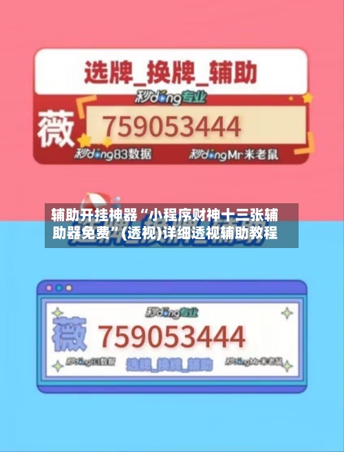 辅助开挂神器“小程序财神十三张辅助器免费”(透视)详细透视辅助教程-第2张图片