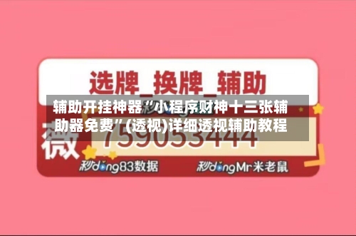 辅助开挂神器“小程序财神十三张辅助器免费”(透视)详细透视辅助教程-第3张图片