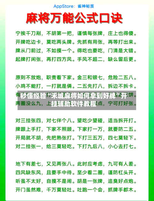 秒懂经验“禾城麻将如何拿到好牌	”开挂辅助软件教程-第1张图片