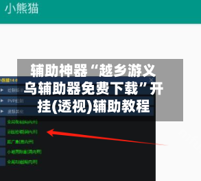 辅助神器“越乡游义乌辅助器免费下载”开挂(透视)辅助教程-第3张图片