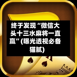 终于发现“微信大头十三水麻将一直赢	”(曝光透视必备猫腻)-第2张图片