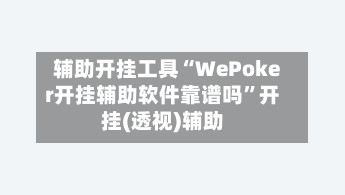 辅助开挂工具“WePoker开挂辅助软件靠谱吗	”开挂(透视)辅助-第3张图片