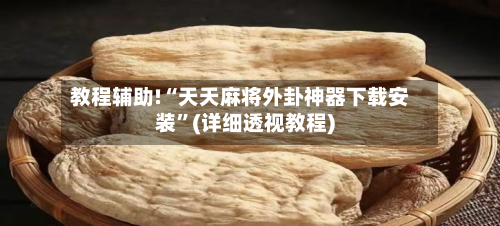 教程辅助!“天天麻将外卦神器下载安装”(详细透视教程)-第3张图片