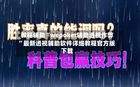 教程辅助“wepoker辅助透视作弊”最新透视辅助软件详细教程官方版下载-第3张图片