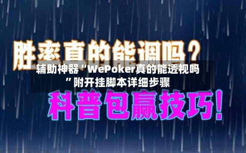 辅助神器“WePoker真的能透视吗	”附开挂脚本详细步骤-第2张图片