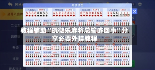 教程辅助“玩微乐麻将总输咋回事”分享必要外挂教程-第2张图片