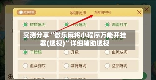 实测分享“微乐麻将小程序万能开挂器(透视)”详细辅助透视-第3张图片