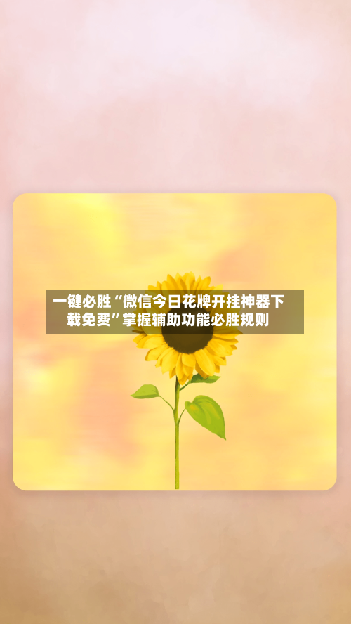 一键必胜“微信今日花牌开挂神器下载免费”掌握辅助功能必胜规则-第1张图片