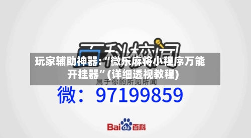玩家辅助神器:“微乐麻将小程序万能开挂器	”(详细透视教程)-第2张图片