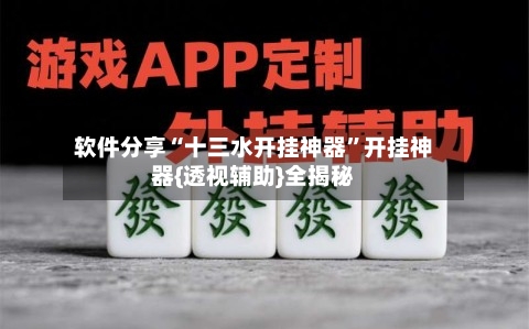 软件分享“十三水开挂神器	”开挂神器{透视辅助}全揭秘-第2张图片