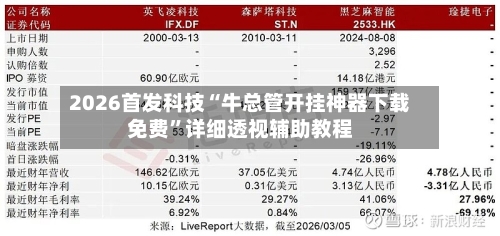 2026首发科技“牛总管开挂神器下载免费	”详细透视辅助教程-第1张图片