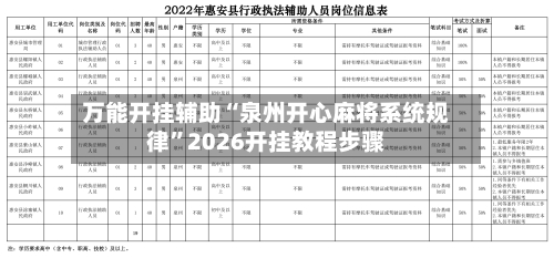 万能开挂辅助“泉州开心麻将系统规律”2026开挂教程步骤-第2张图片