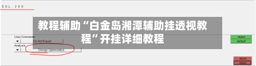 教程辅助“白金岛湘潭辅助挂透视教程	”开挂详细教程-第1张图片
