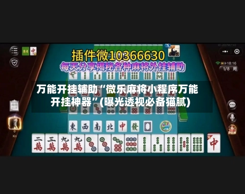 万能开挂辅助“微乐麻将小程序万能开挂神器”(曝光透视必备猫腻)-第1张图片