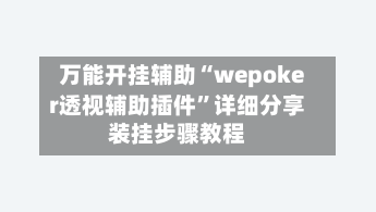 万能开挂辅助“wepoker透视辅助插件”详细分享装挂步骤教程-第2张图片