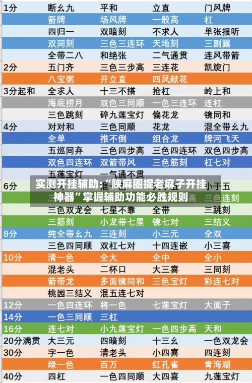 实测开挂辅助:“陕麻圈捉老麻子开挂神器”掌握辅助功能必胜规则-第2张图片