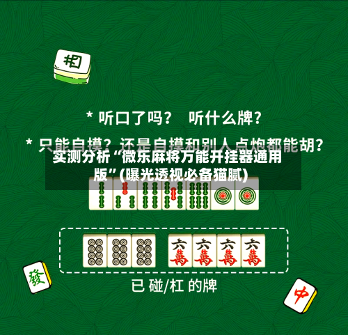 实测分析“微乐麻将万能开挂器通用版”(曝光透视必备猫腻)-第2张图片