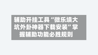 辅助开挂工具“微乐填大坑外卦神器下载安装	”掌握辅助功能必胜规则-第2张图片