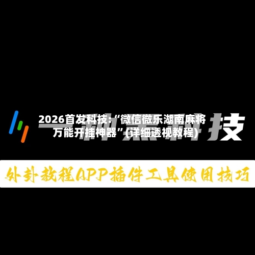 2026首发科技:“微信微乐湖南麻将万能开挂神器”(详细透视教程)-第2张图片