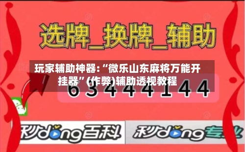 玩家辅助神器:“微乐山东麻将万能开挂器”(作弊)辅助透视教程-第3张图片
