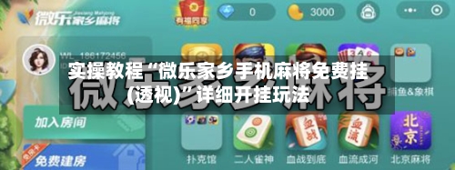 实操教程“微乐家乡手机麻将免费挂(透视)”详细开挂玩法-第3张图片