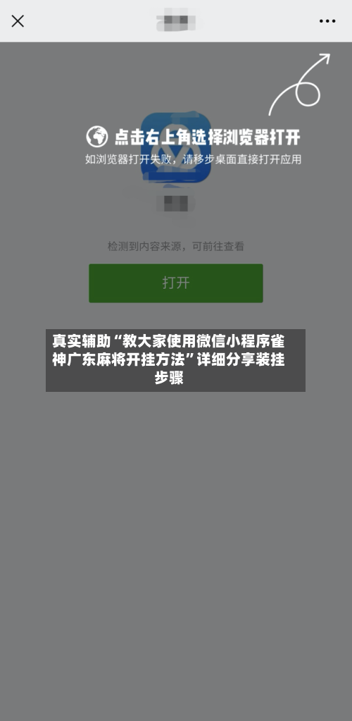 真实辅助“教大家使用微信小程序雀神广东麻将开挂方法”详细分享装挂步骤-第3张图片