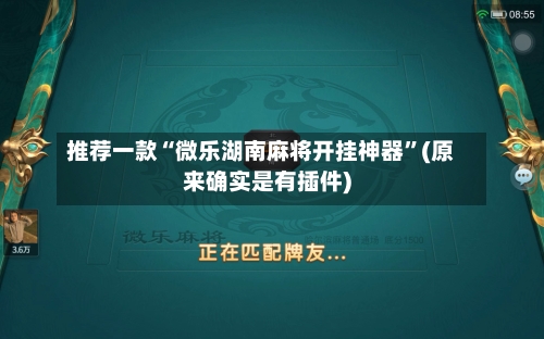 推荐一款“微乐湖南麻将开挂神器	”(原来确实是有插件)-第2张图片