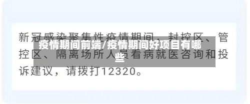 疫情期间前端/疫情期间好项目有哪些-第2张图片